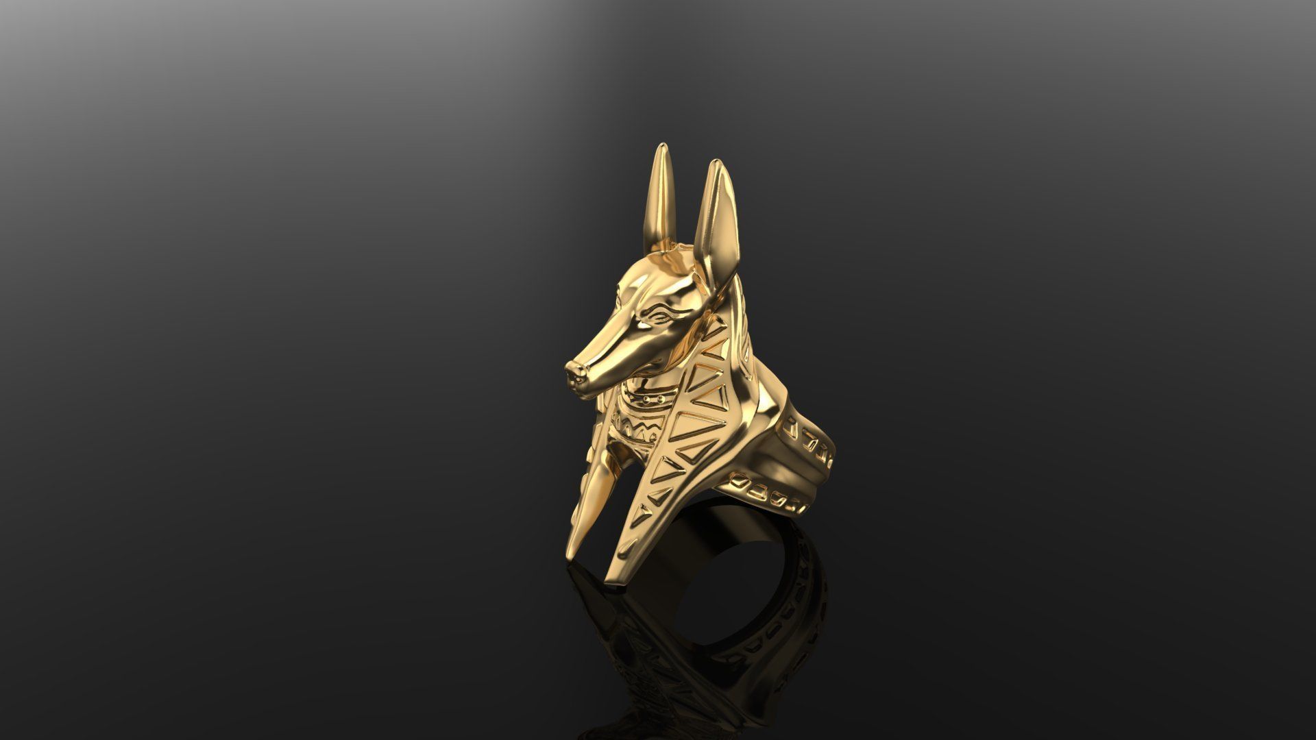 Annubis ring 3D print model_3