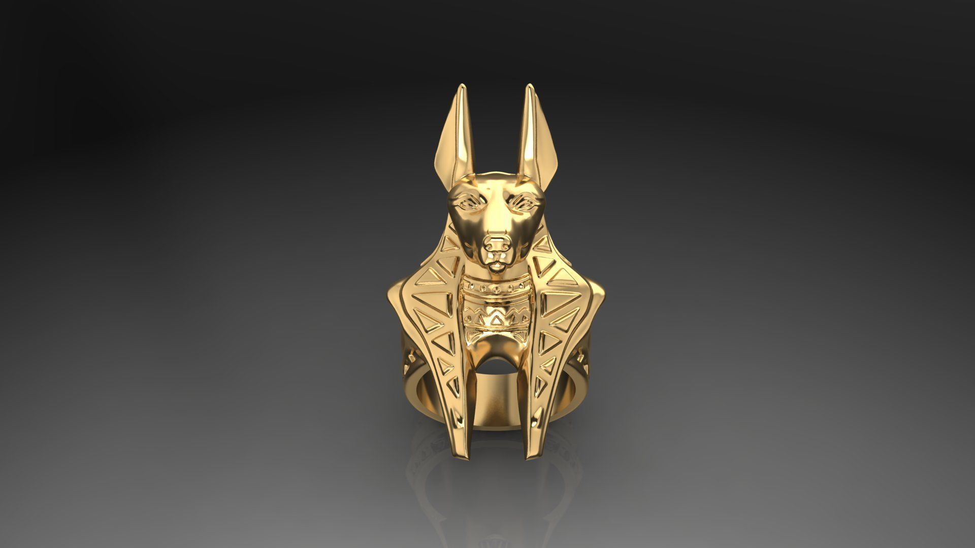 Annubis ring 3D print model_5