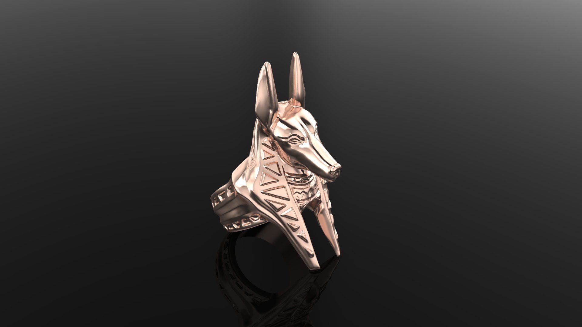 Annubis ring 3D print model_2