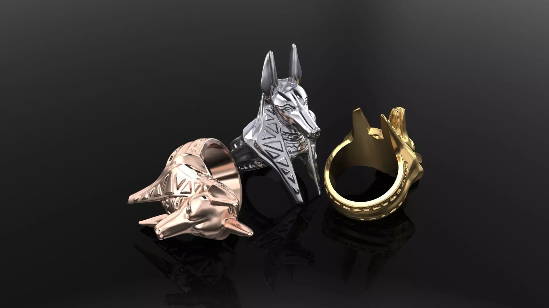 Annubis ring 3D print model_0