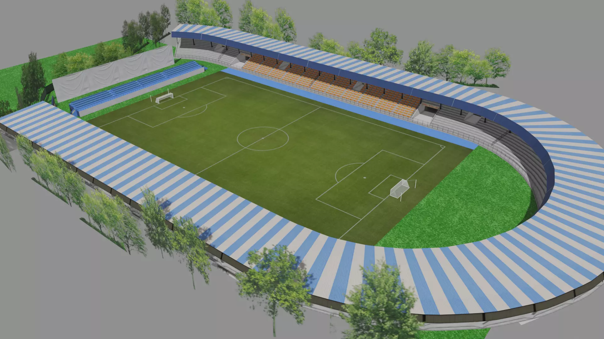 Mumbai Football Arena India Low-poly 3D model_0