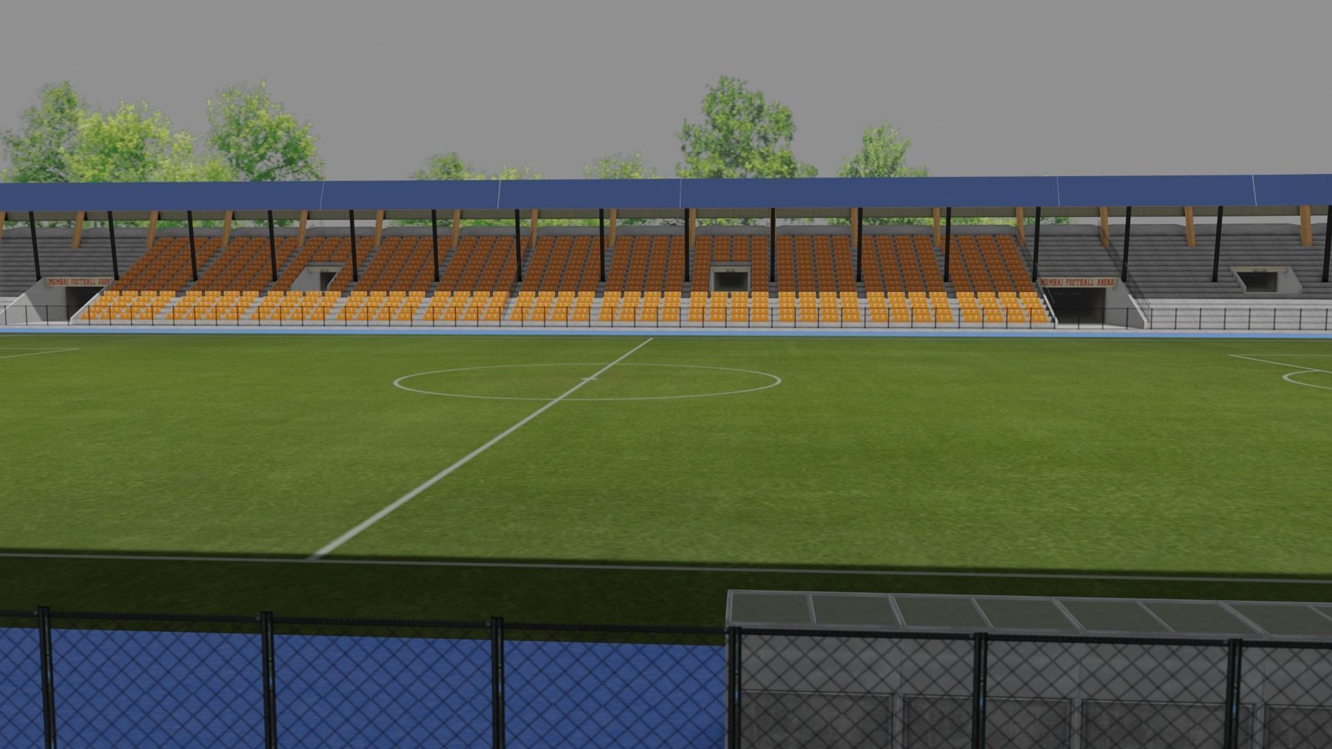 Mumbai Football Arena India Low-poly 3D model_1