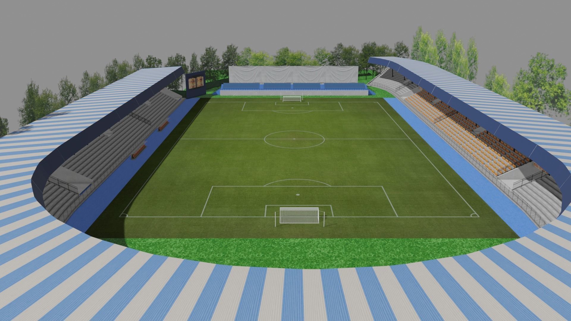 Mumbai Football Arena India Low-poly 3D model_5
