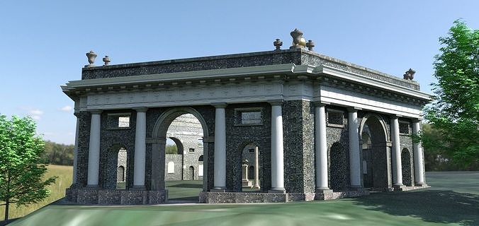 Dashwood Monument and Church 3D model