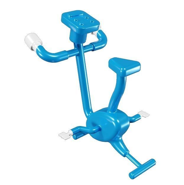 Cartoon Fitness Bike Low-poly 3D model_2