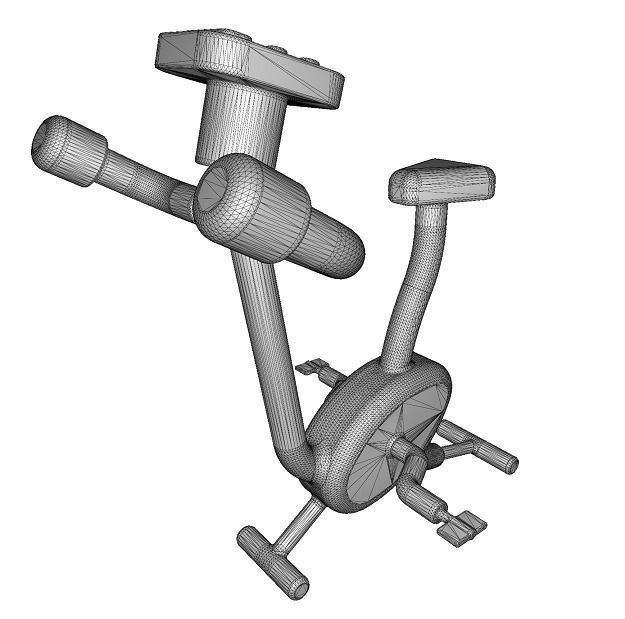 Cartoon Fitness Bike Low-poly 3D model_3