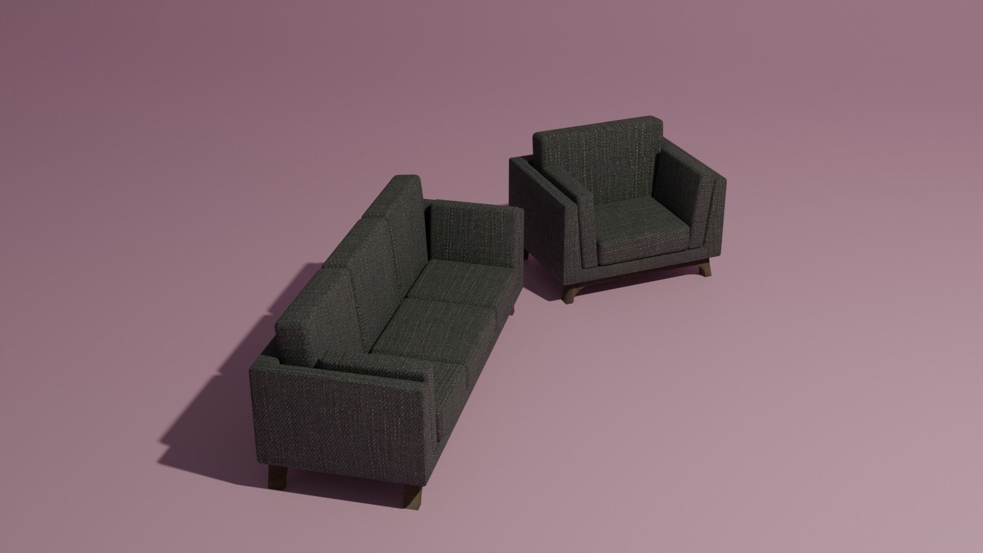 Couch and sofa 3D model_2