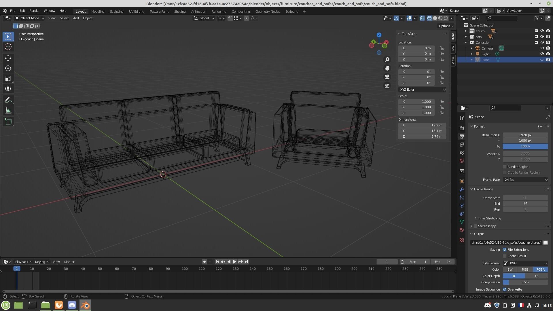 Couch and sofa 3D model_17