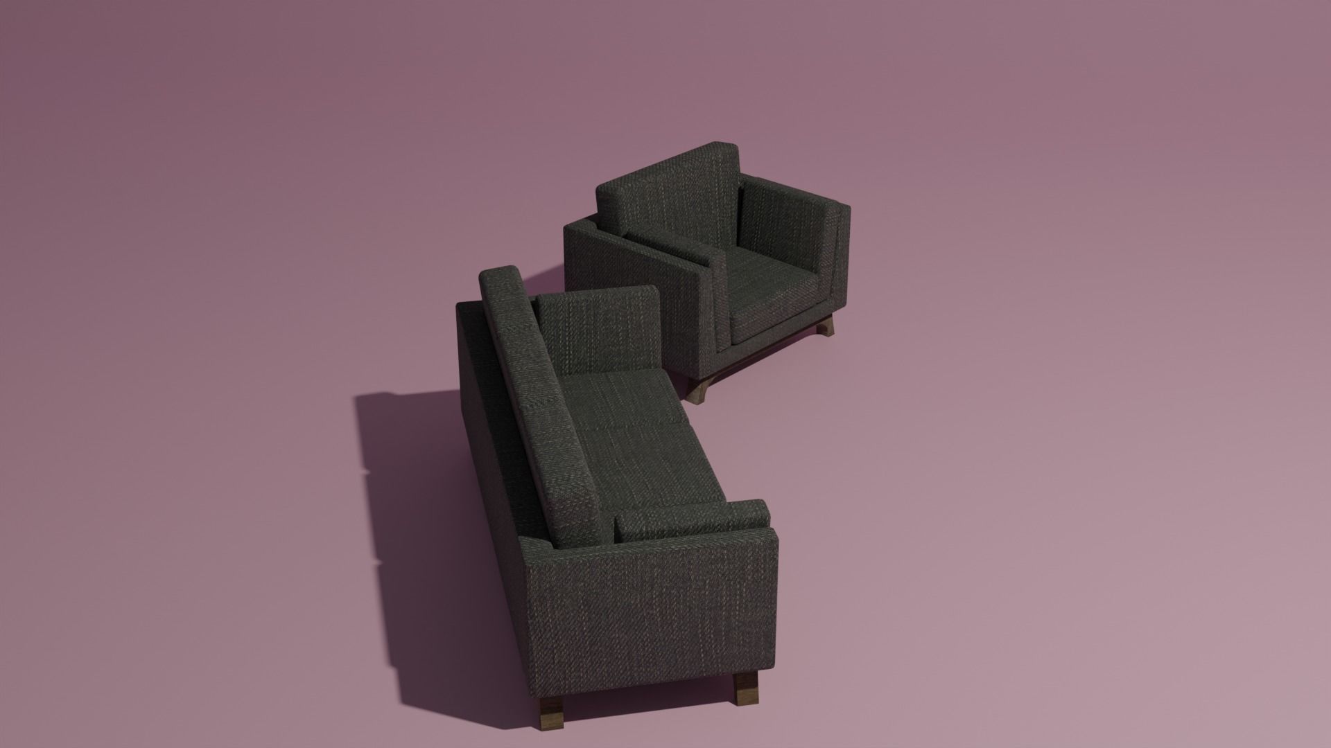 Couch and sofa 3D model_3