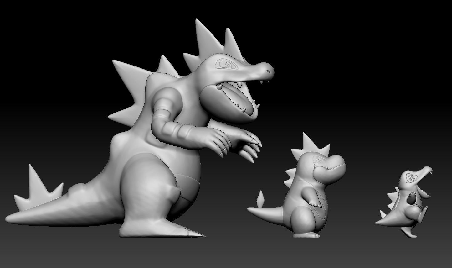 Pokemon Totodile Croconaw Feraligatr 3D print model_2