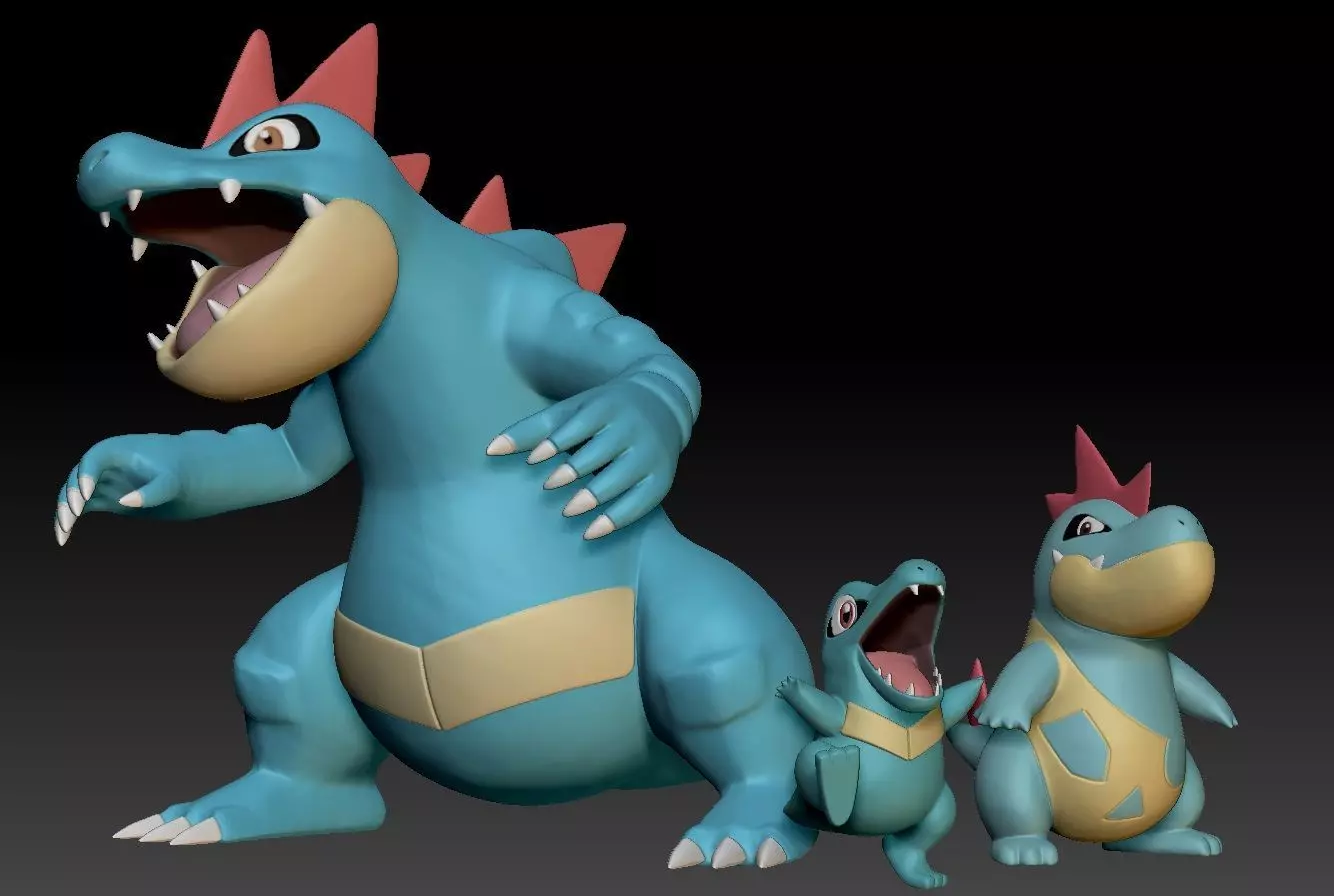 Pokemon Totodile Croconaw Feraligatr 3D print model_0