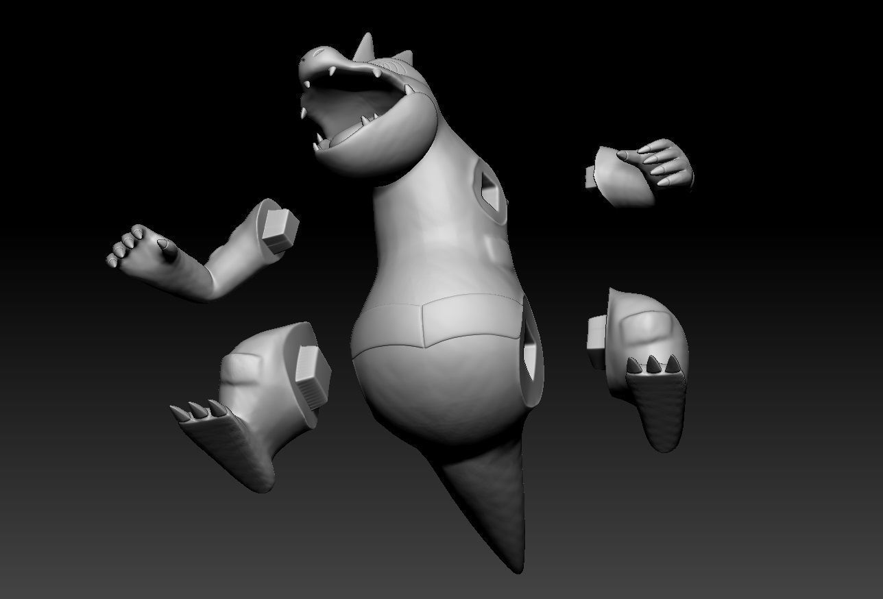 Pokemon Totodile Croconaw Feraligatr 3D print model_3