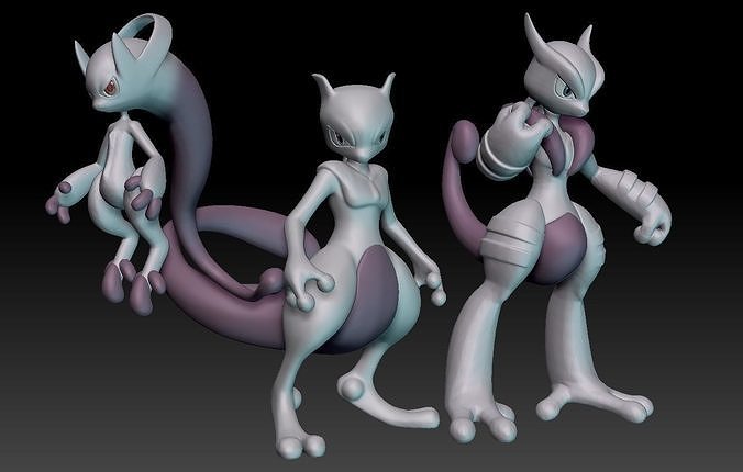 Pokemon Mewtwo Mega Evolution 3D print model