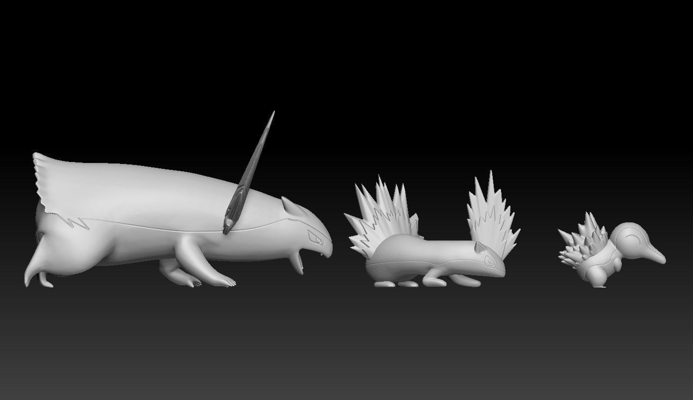 Pokemon Cyndaquil Quilava Typhlosion 3D print model_2