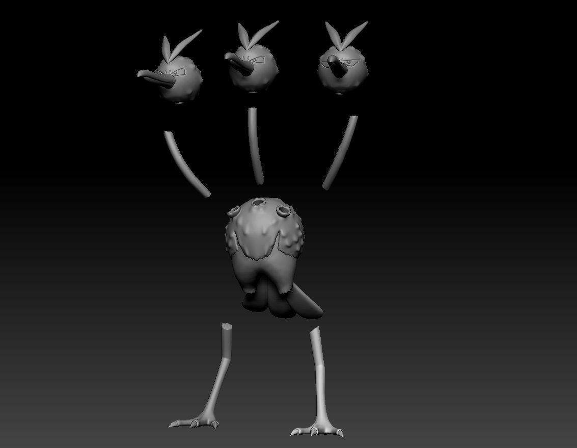 Pokemon Doduo Dodrio 3D print model_4