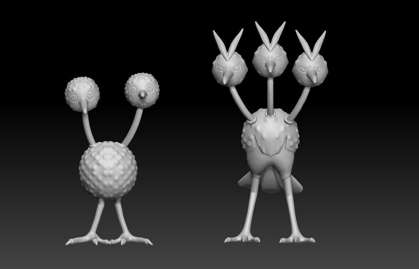 Pokemon Doduo Dodrio 3D print model_1