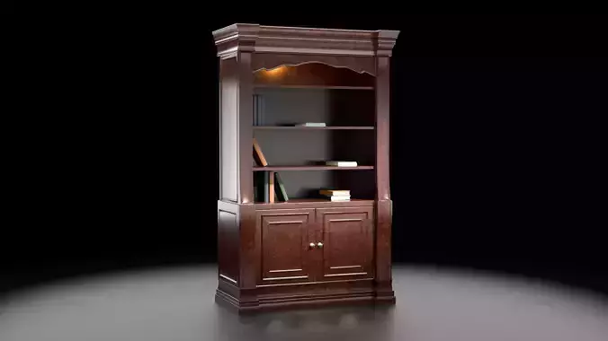 Bookcase LowPoly PBR 3D model