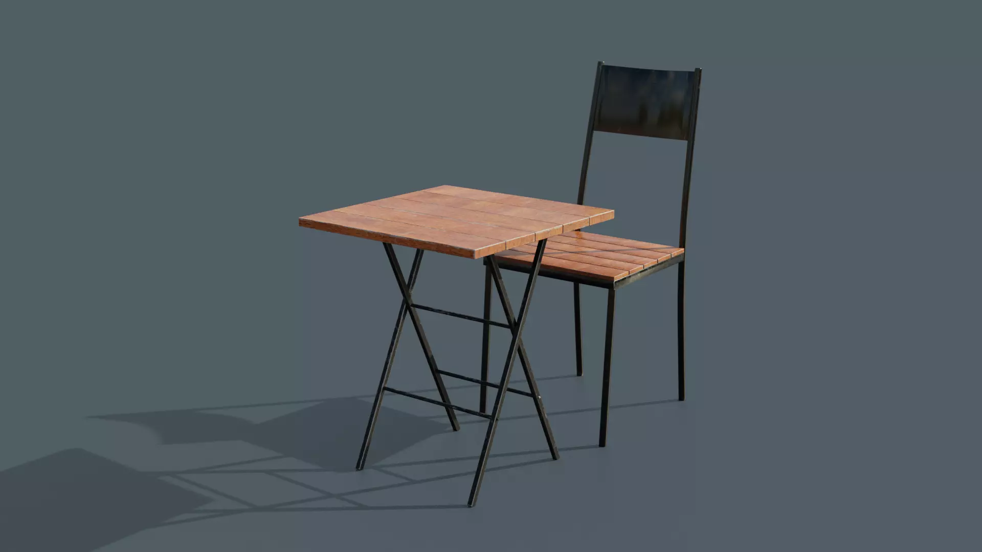 Table and Chair Free low-poly 3D model