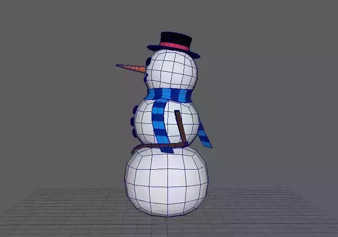 snowman wearing hat and scarf