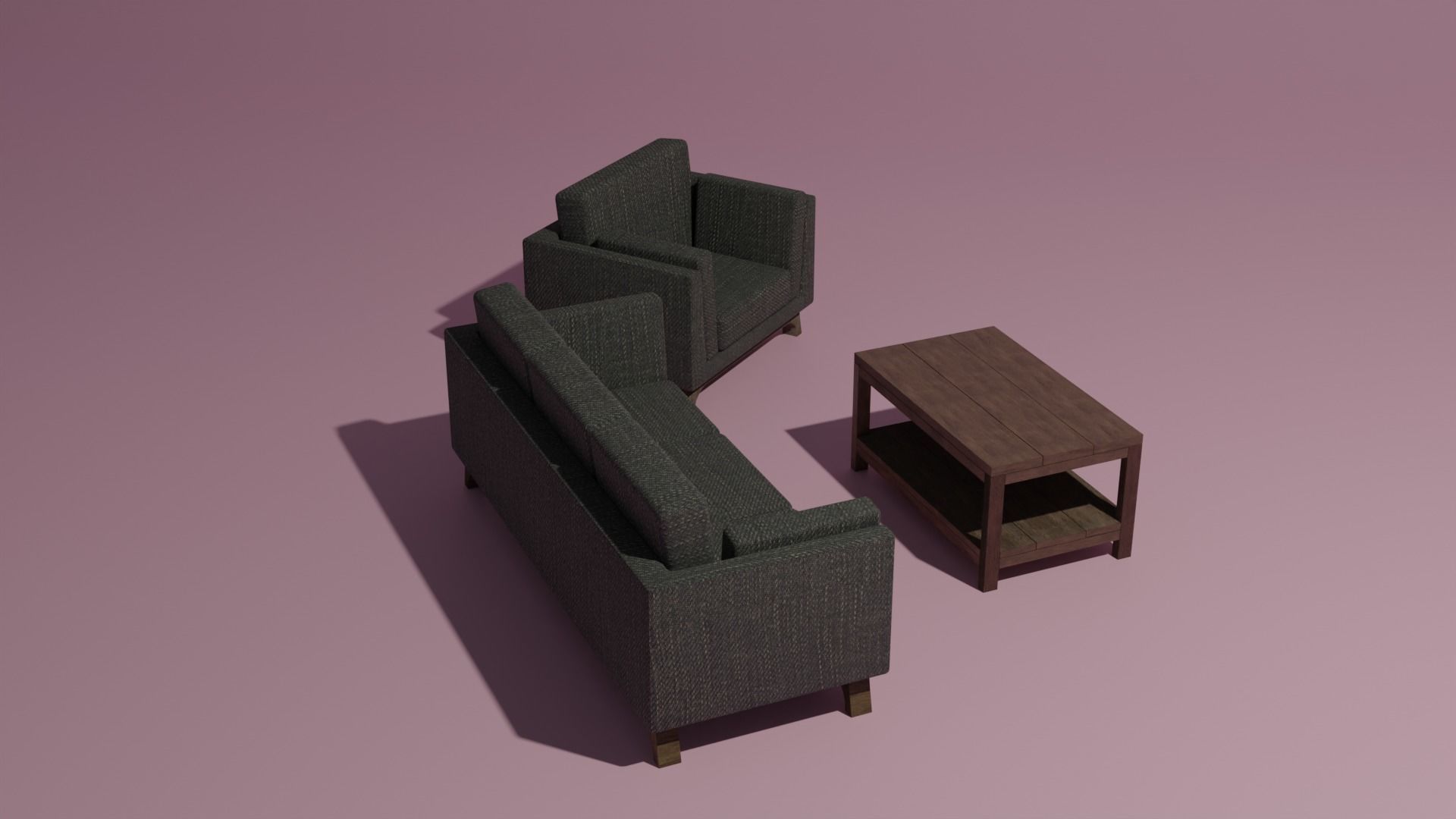 Couch sofa coffee table set 3D model_3