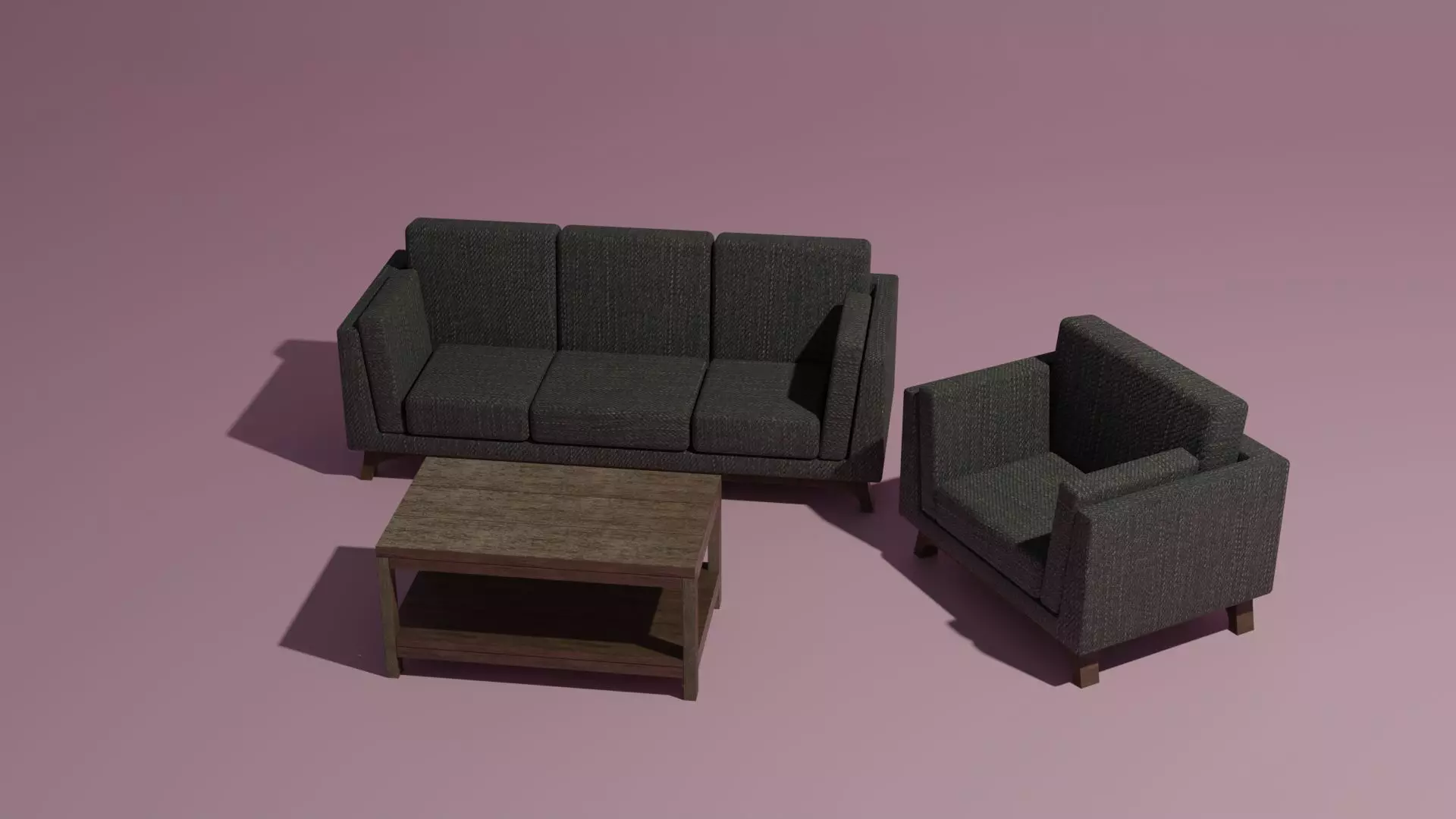 Couch sofa coffee table set 3D model_0