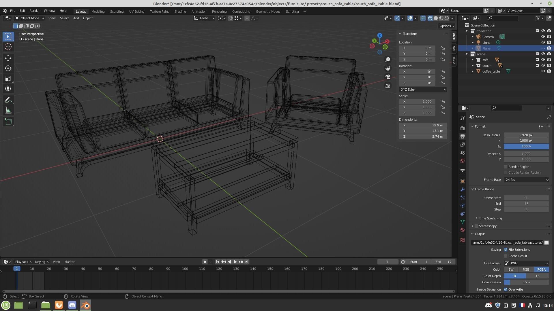 Couch sofa coffee table set 3D model_14