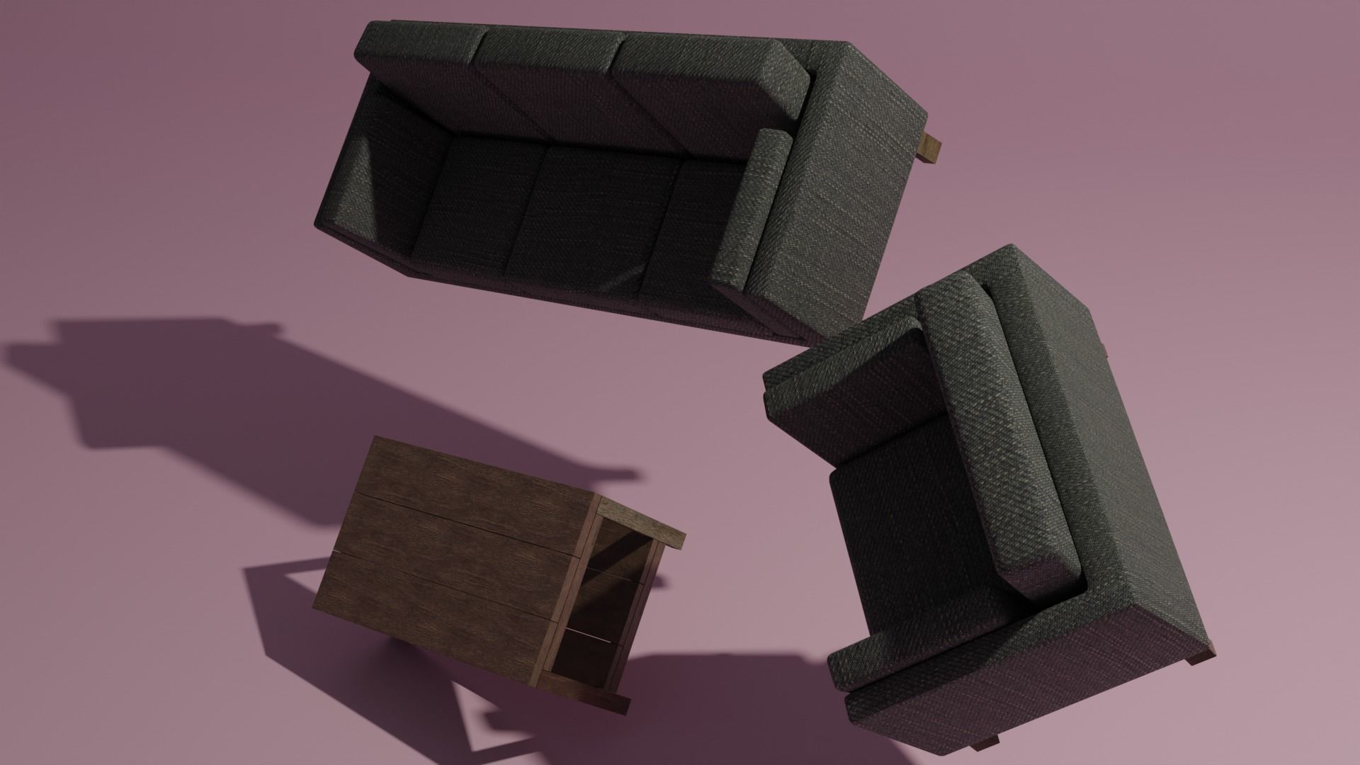 Couch sofa coffee table set 3D model_11