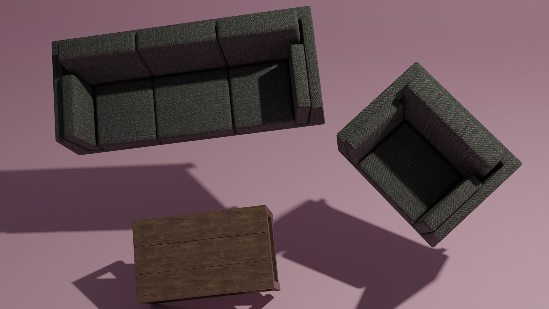 Couch sofa coffee table set 3D model_8