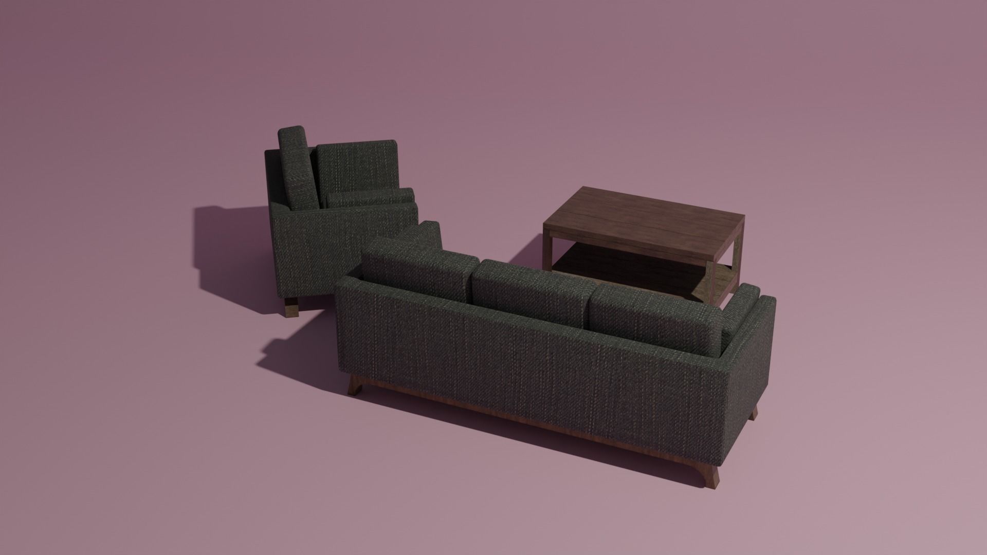 Couch sofa coffee table set 3D model_4