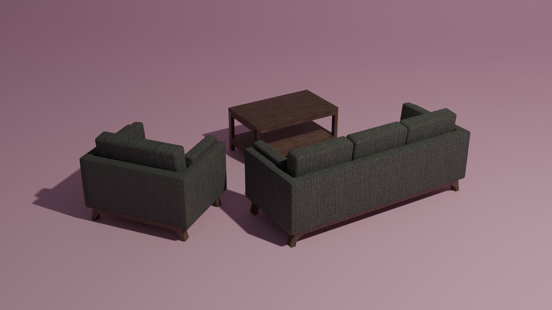Couch sofa coffee table set 3D model_5
