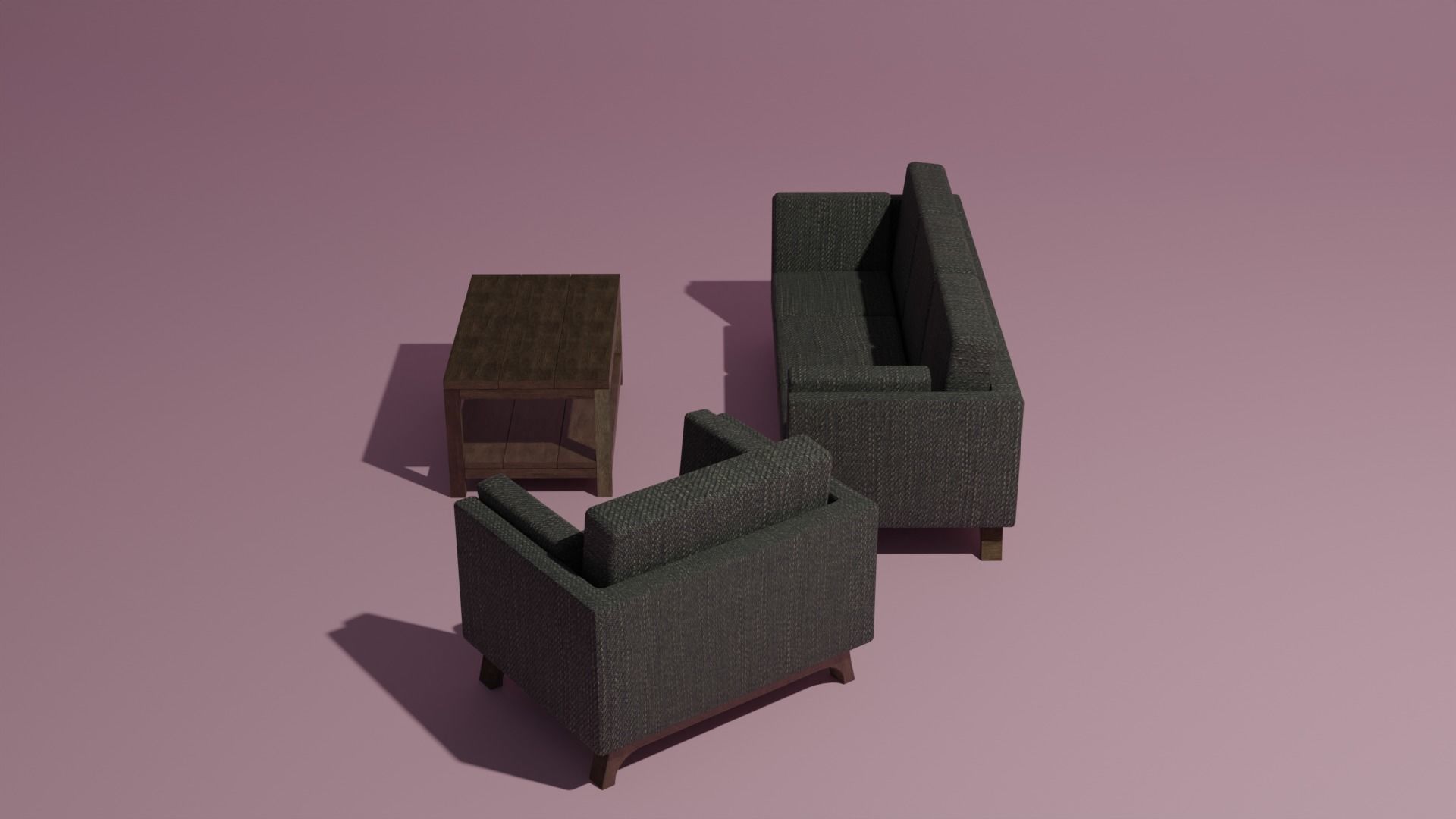 Couch sofa coffee table set 3D model_6