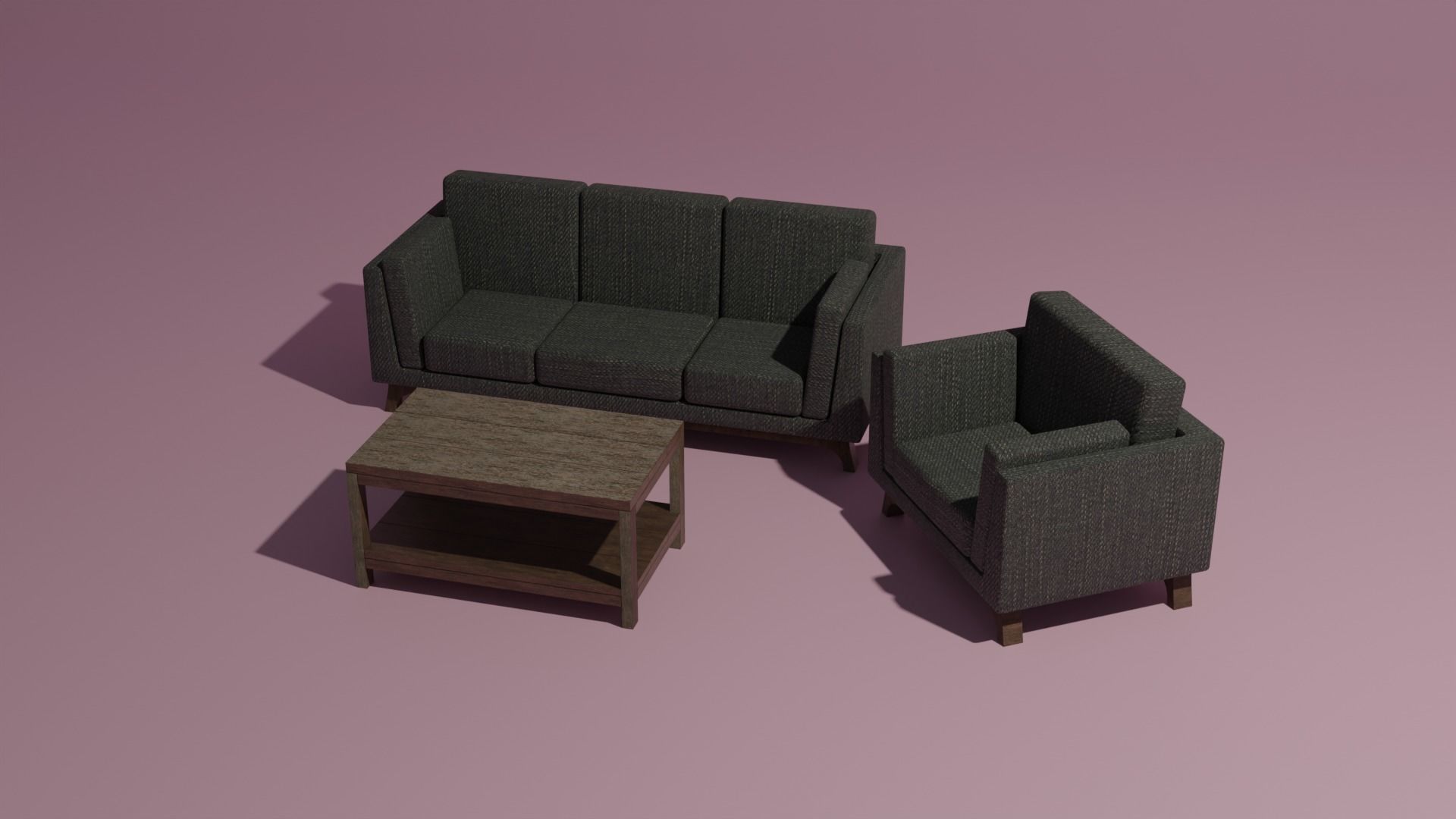 Couch sofa coffee table set 3D model_7
