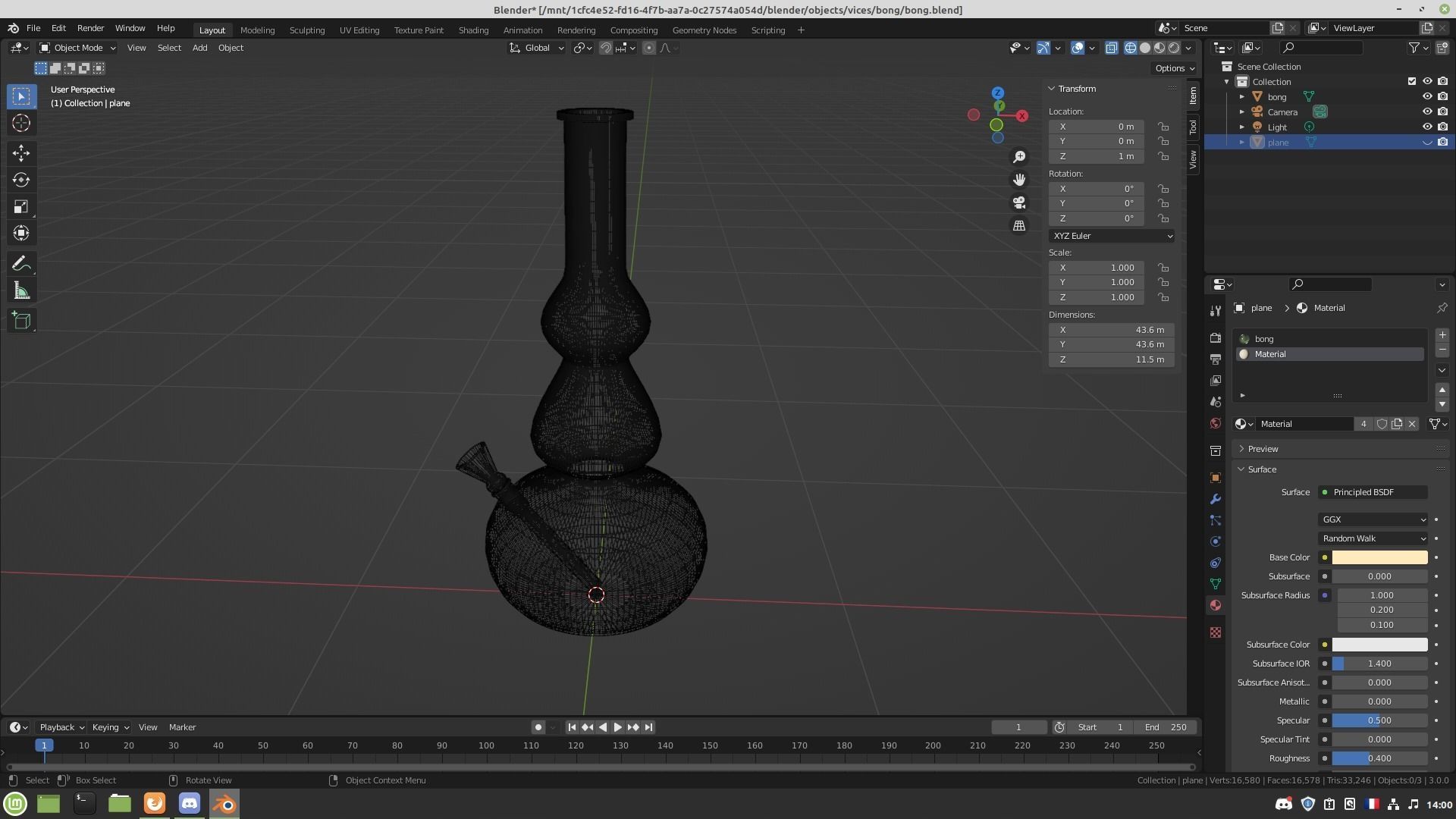 Glass bong 3D model_14