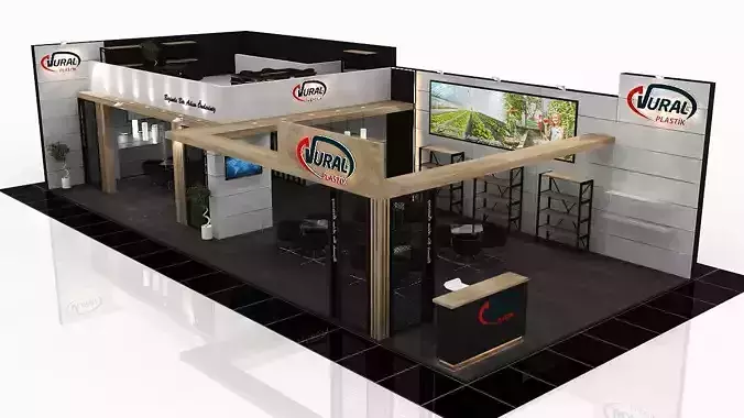 Booth Exhibition Stand 2 Side Open  Stall 16x7m
