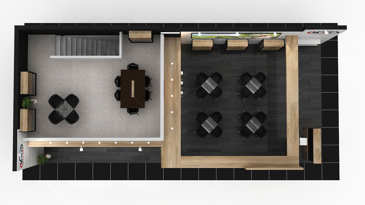 Booth Exhibition Stand 2 Side Open Stall 16x7m 3D model_6