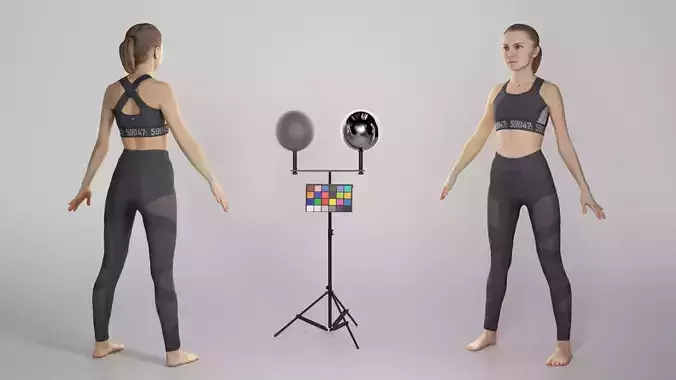Fitness woman ready for animation 322 Low-poly 3D model
