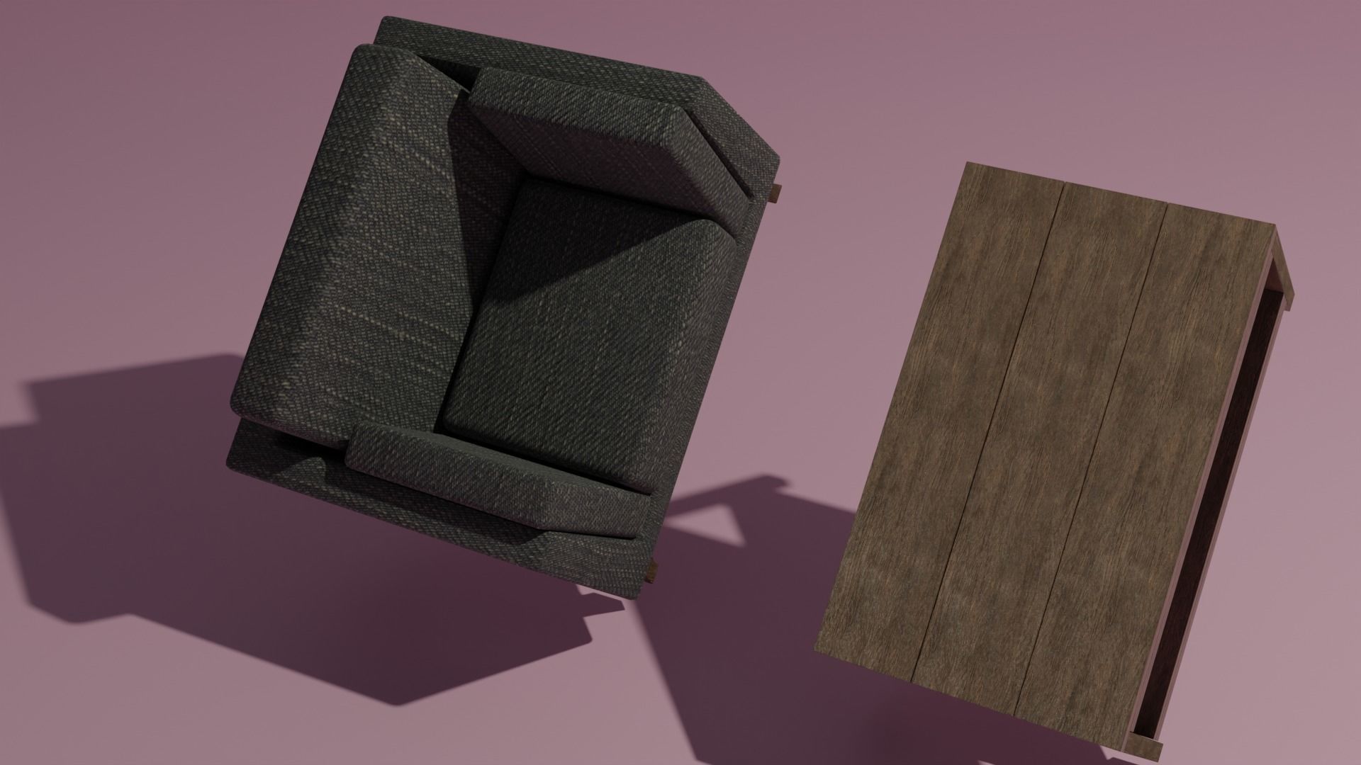 Couch coffee table set 3D model_12