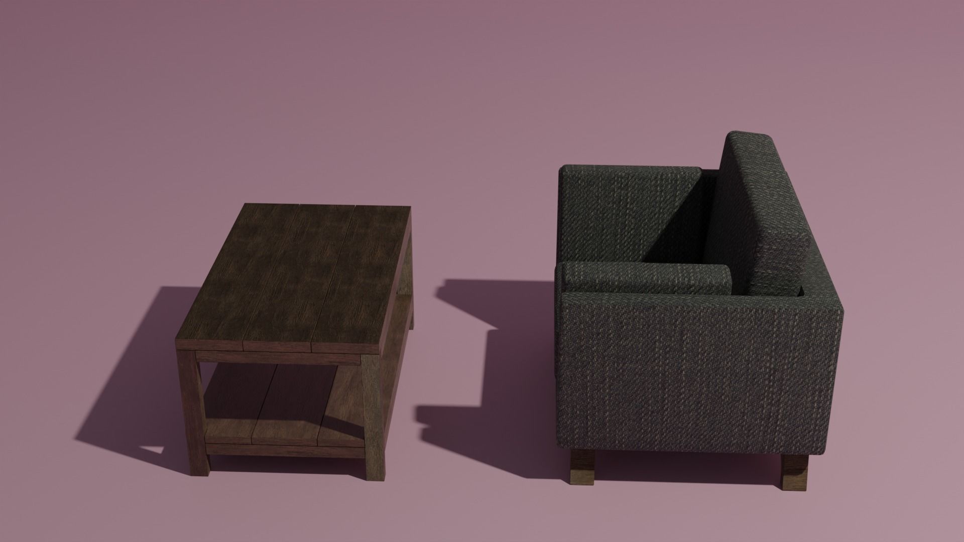 Couch coffee table set 3D model_7