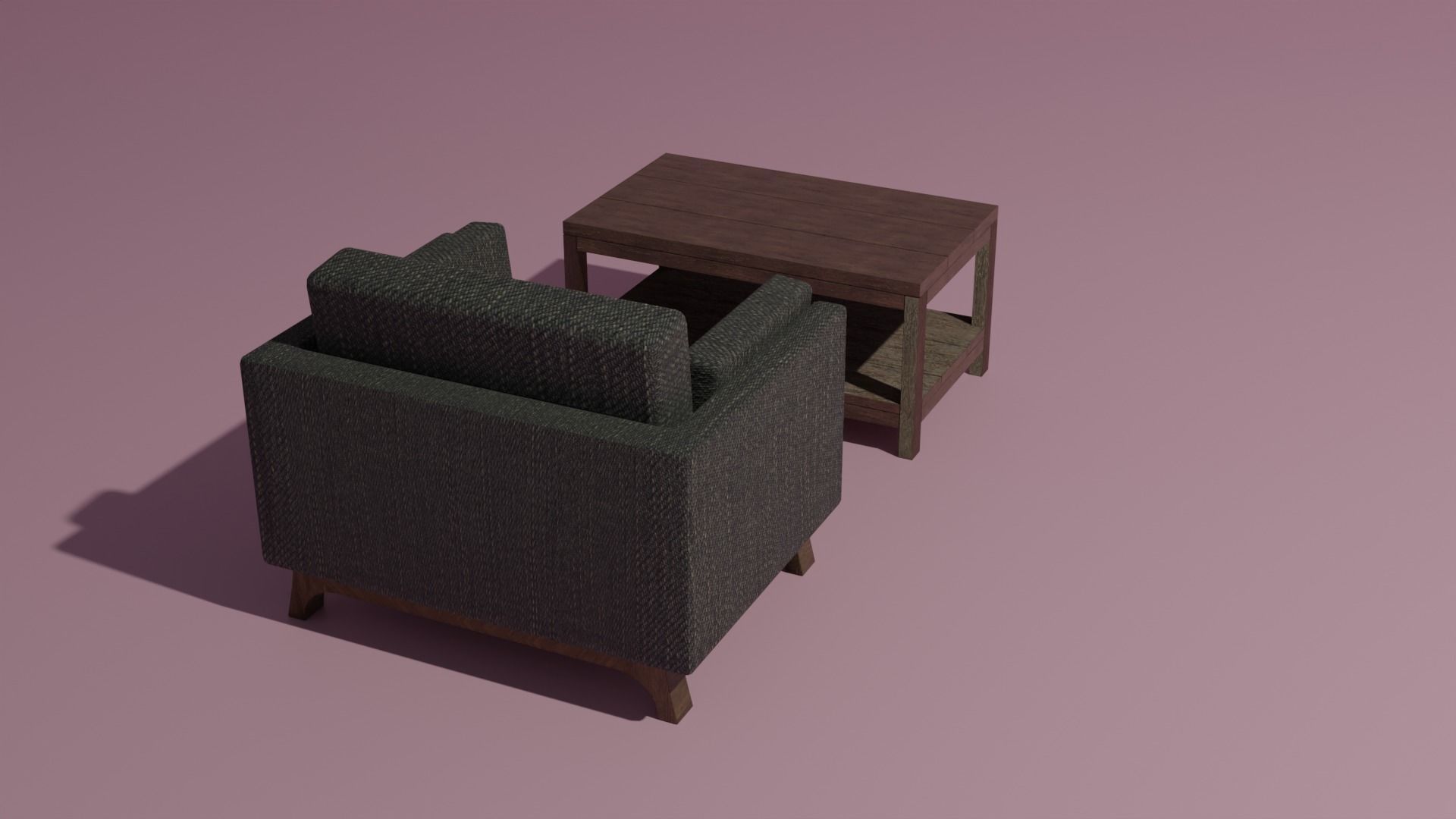 Couch coffee table set 3D model_4