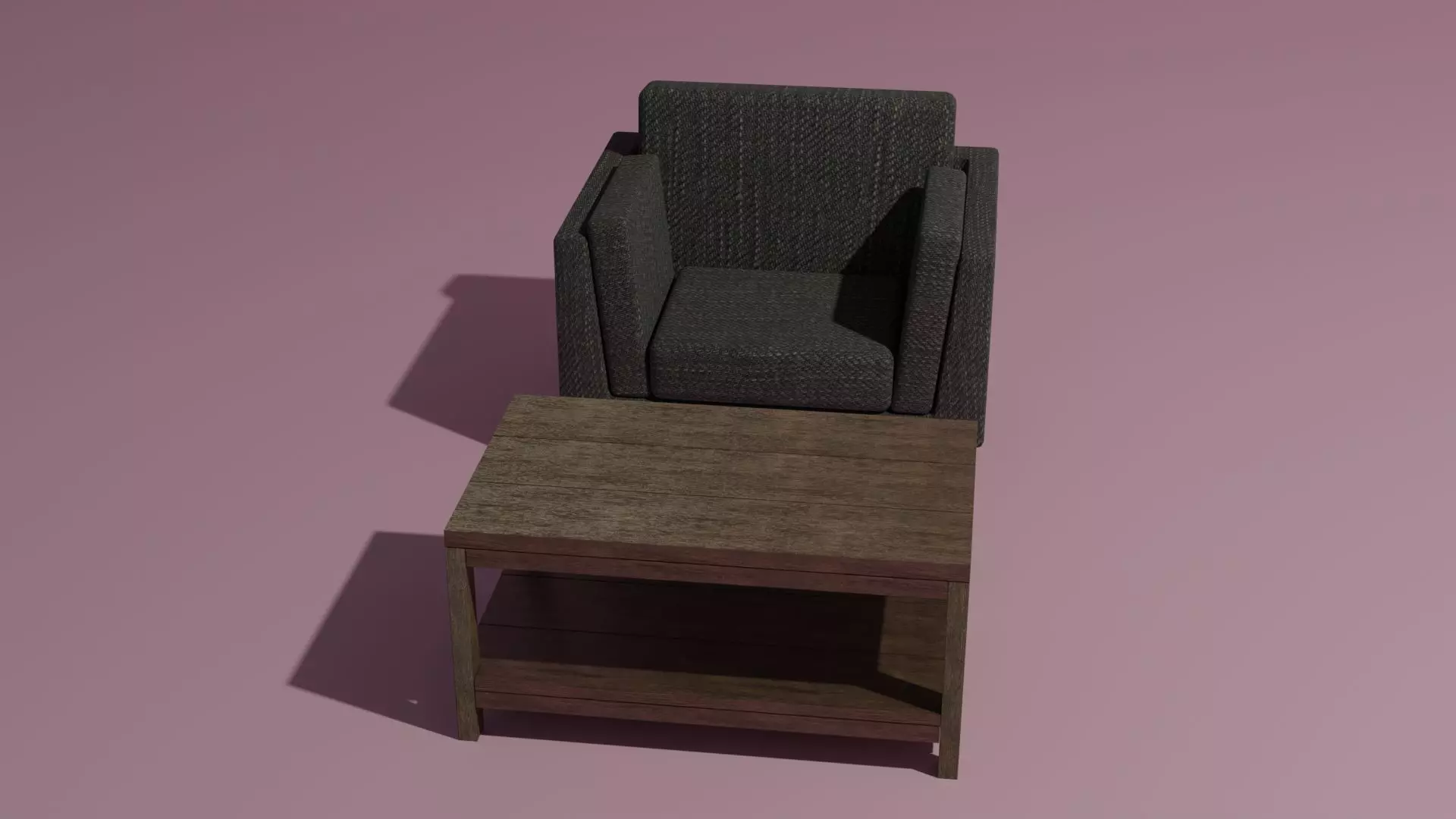 Couch coffee table set 3D model_0