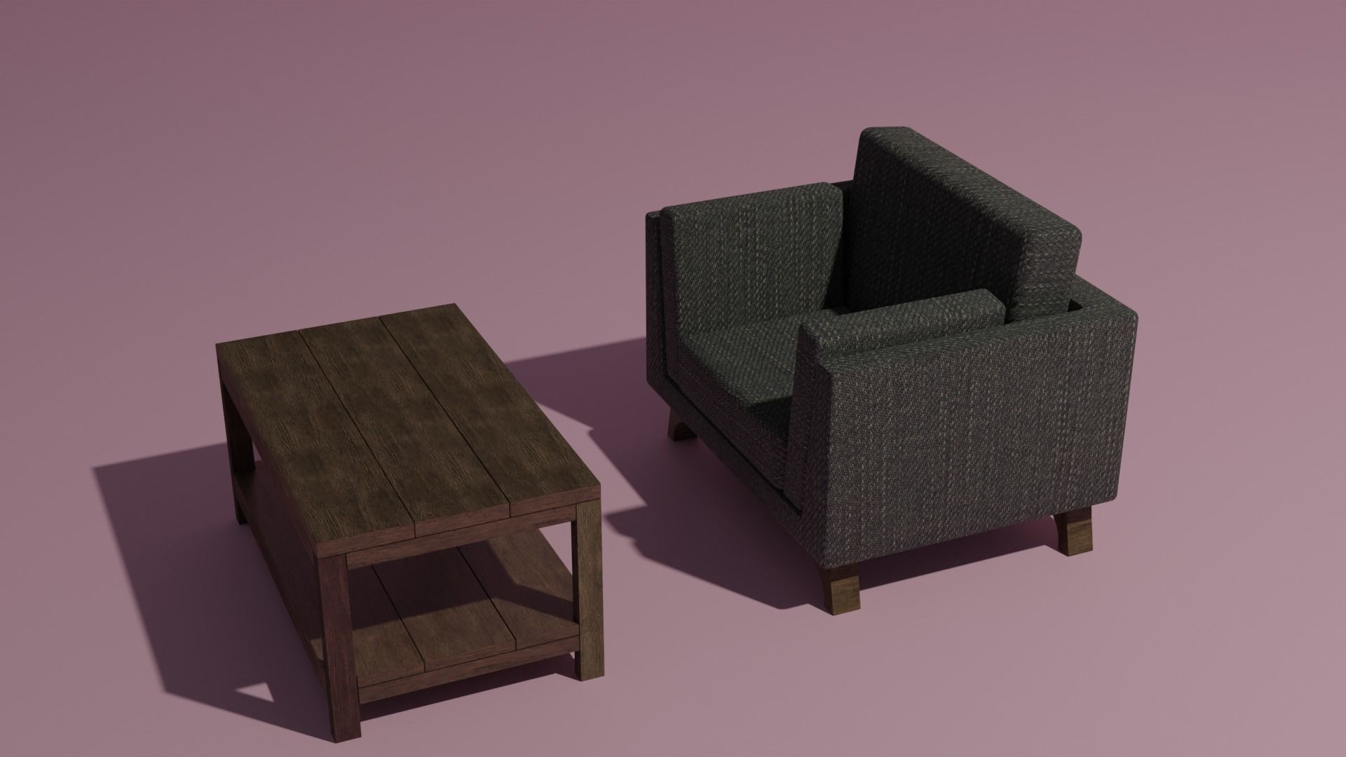 Couch coffee table set 3D model_8