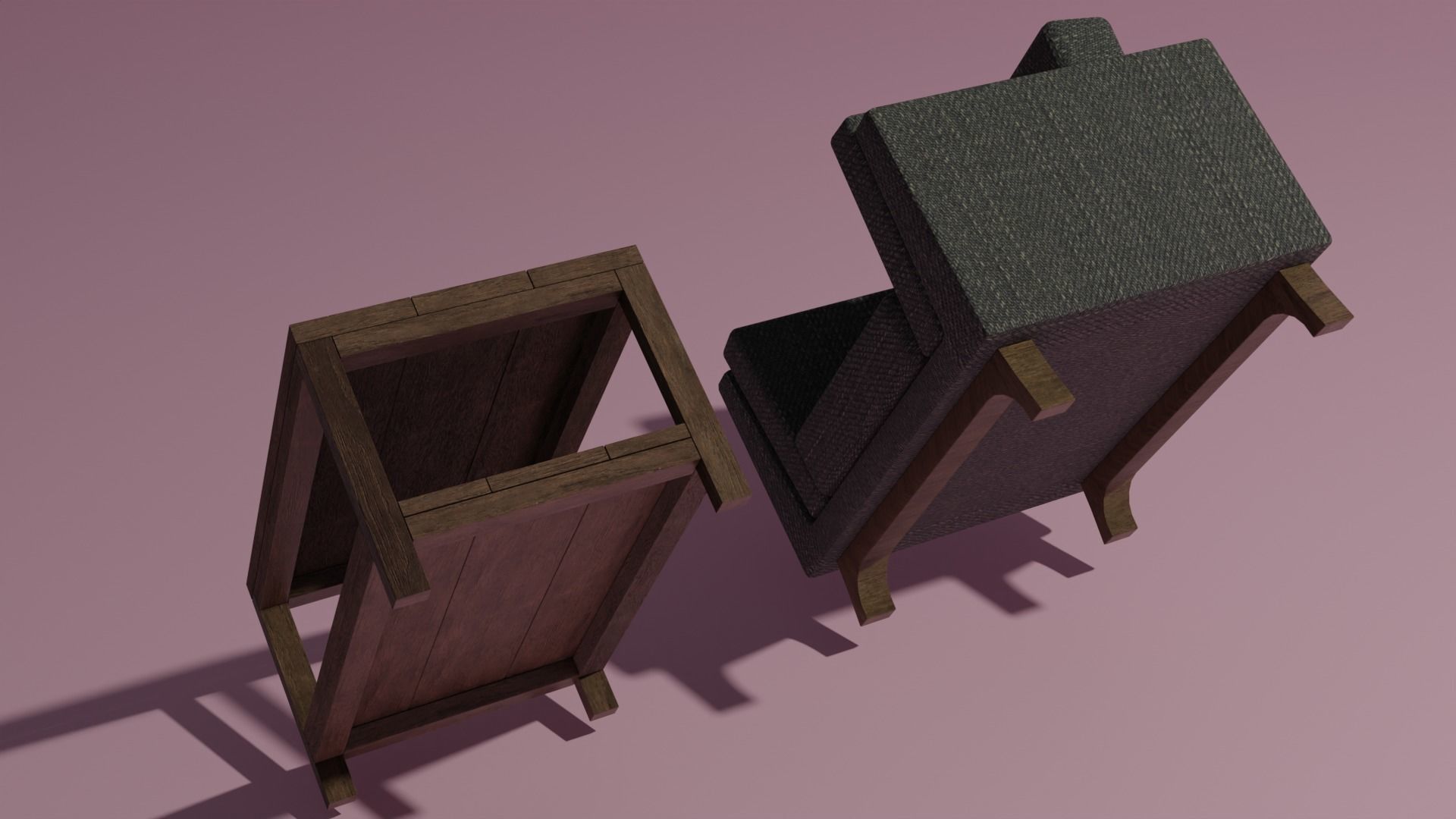 Couch coffee table set 3D model_11
