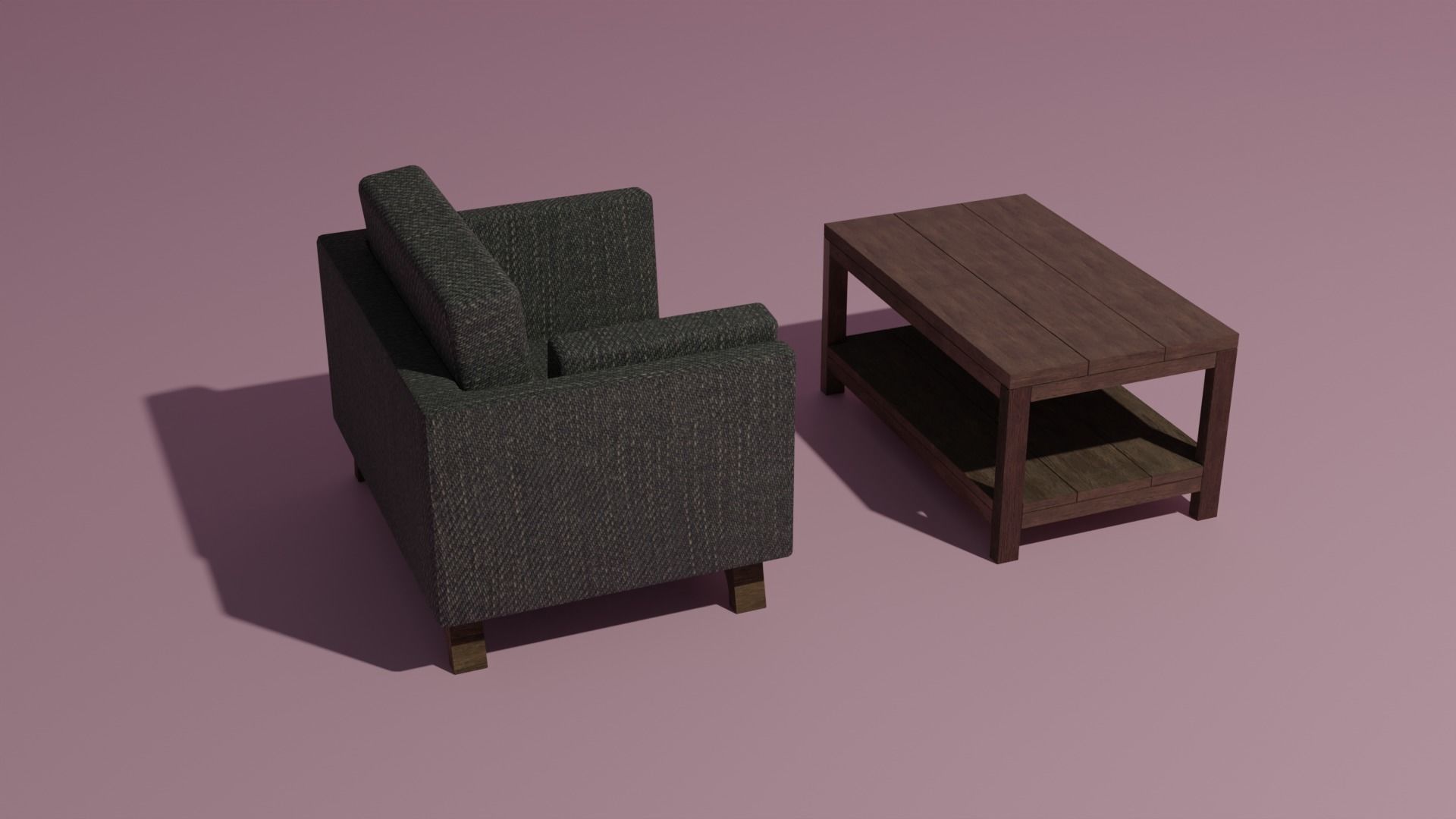 Couch coffee table set 3D model_3