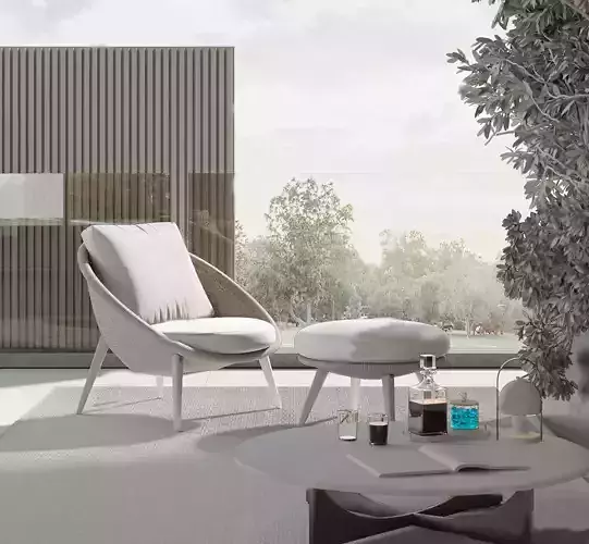 Balcony and lounge chair