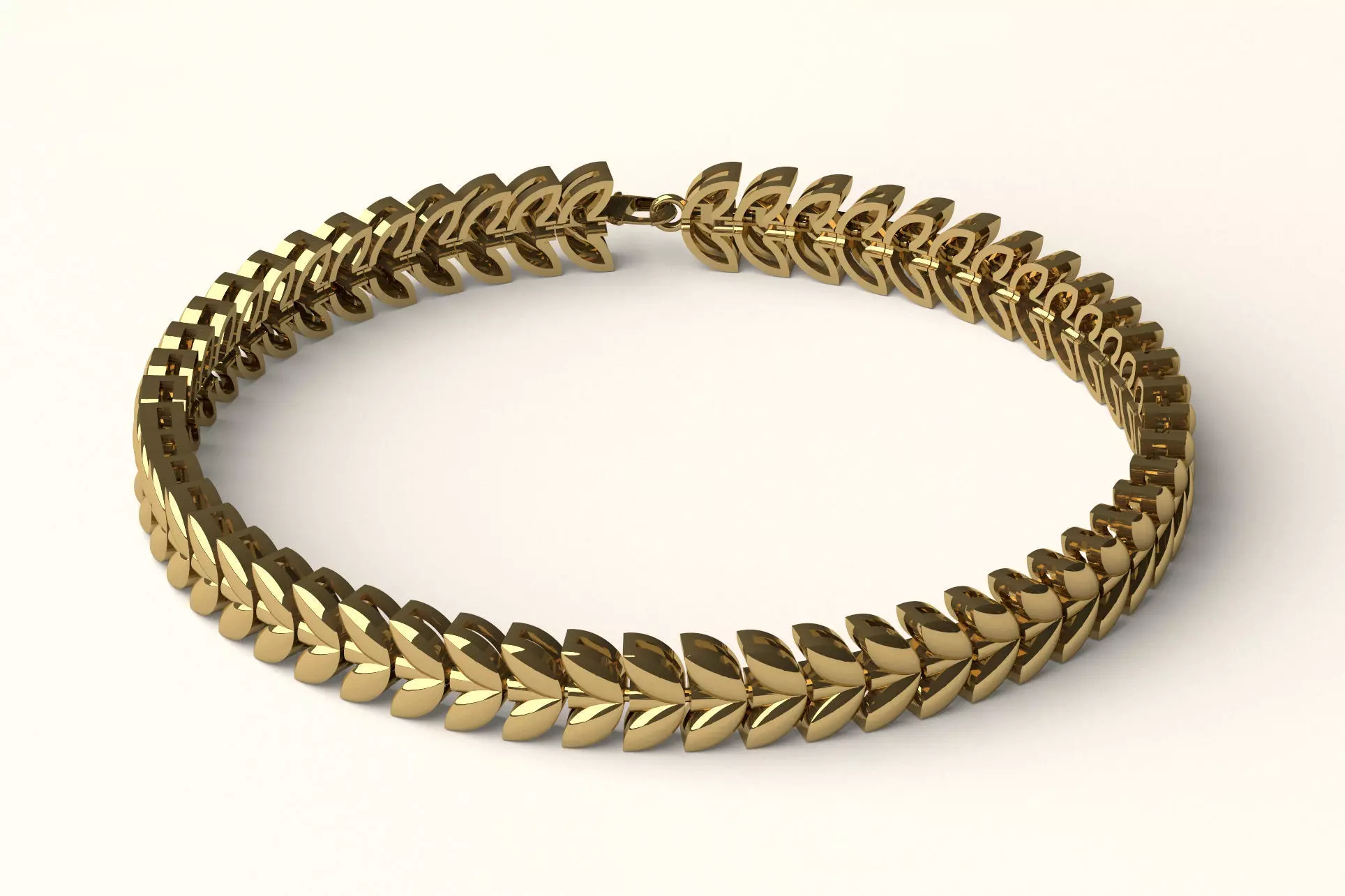 Leaf Link Bracelet B 08 3D print model_0
