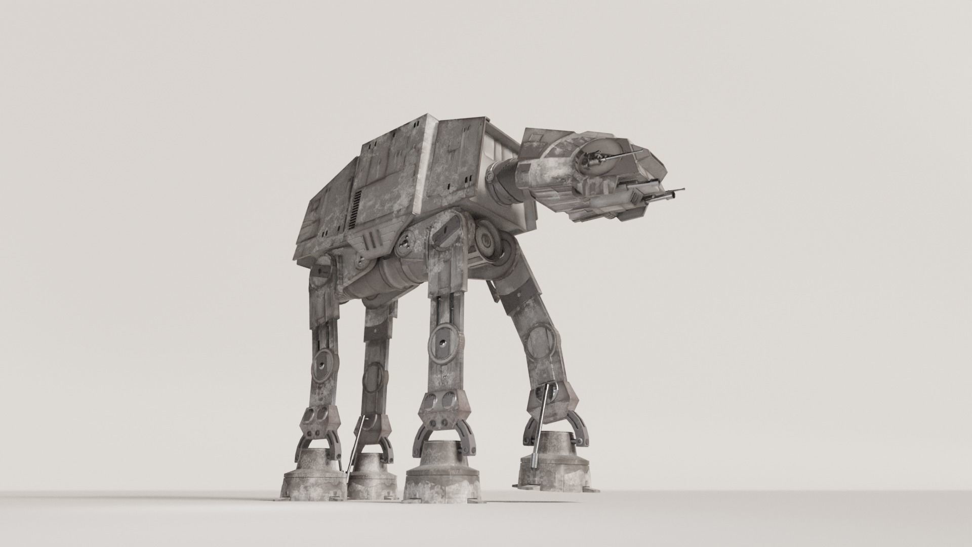 star wars AT-AT with snowy texture  3D model_2
