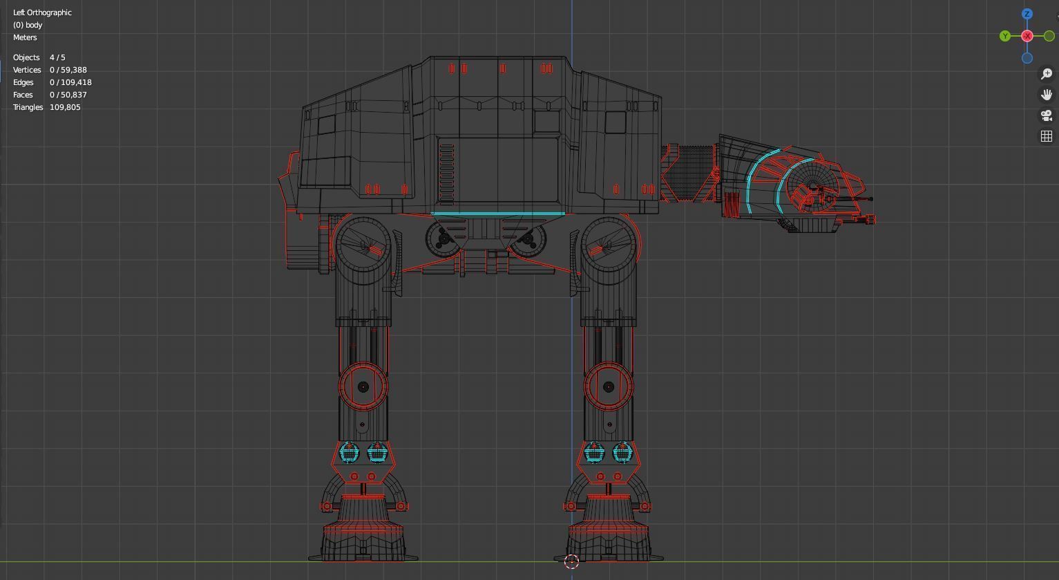 star wars AT-AT with snowy texture  3D model_4