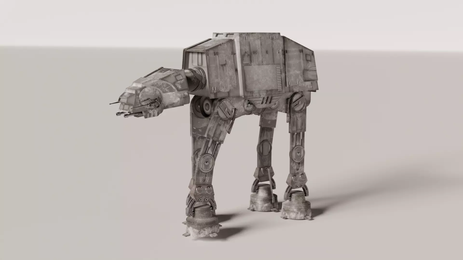 star wars AT-AT with snowy texture  3D model_0