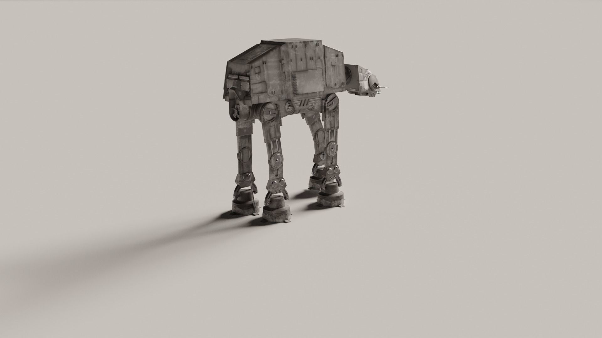 star wars AT-AT with snowy texture  3D model_3