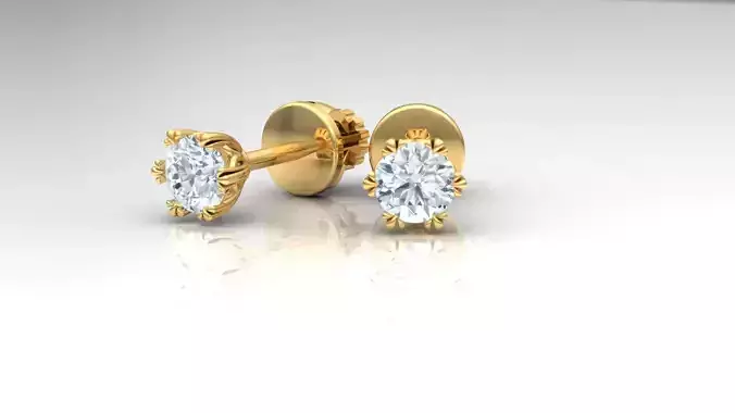 Earings with 4mm diamonds 3D print model 3D print model 3D print model